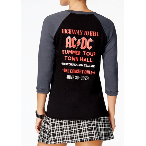 AC/DC Highway to Hell metal rock Choker Raglan Official T-Shirt M NWT - Picture 4 of 4